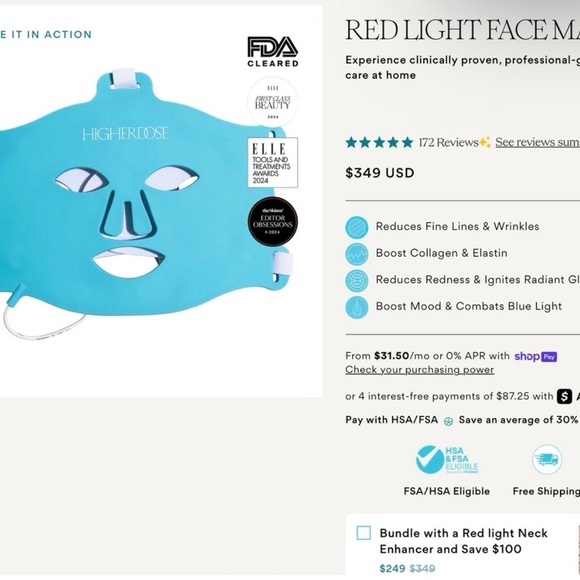 Higherdose Red Light Face Mask - Picture 2 of 9